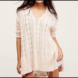 Cream Cable Knit Free People Sweater SMALL
